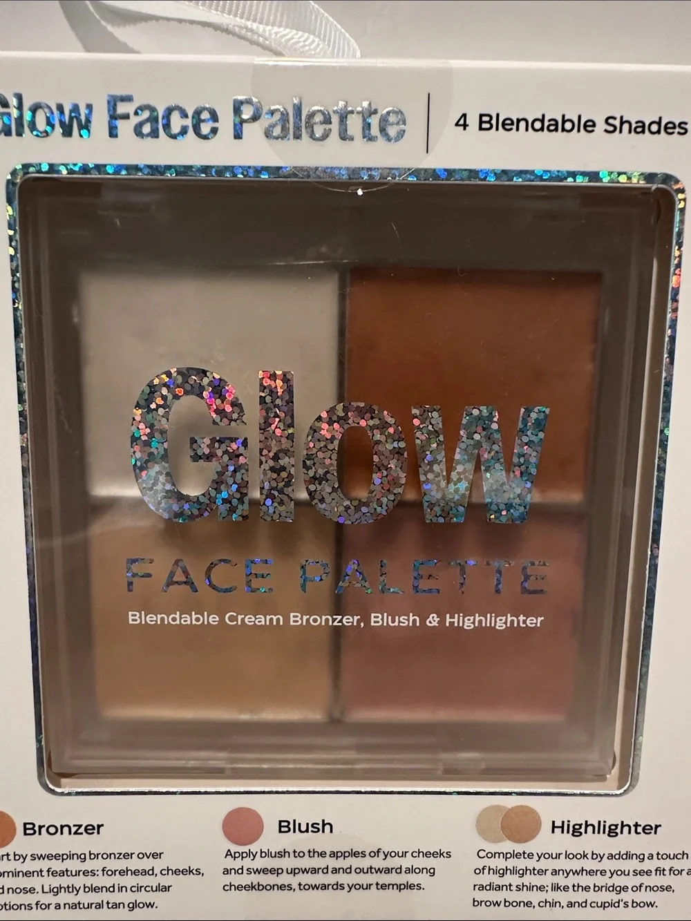 Enchante Glow Face Palette with (4) Blendable Cream Bronzer, Blush & Highlighter
